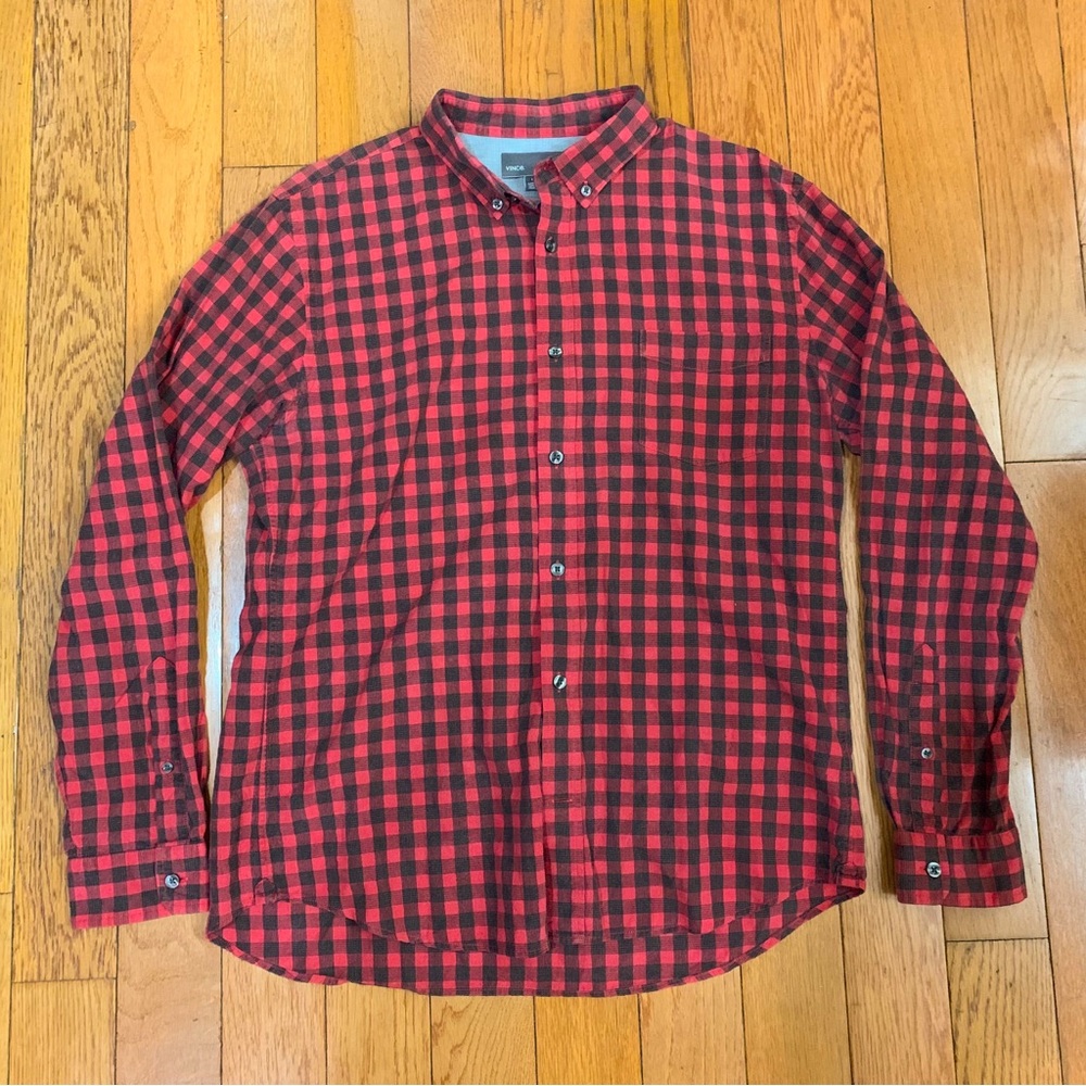 Vince Plaid Button Up Long Sleeve Size Large